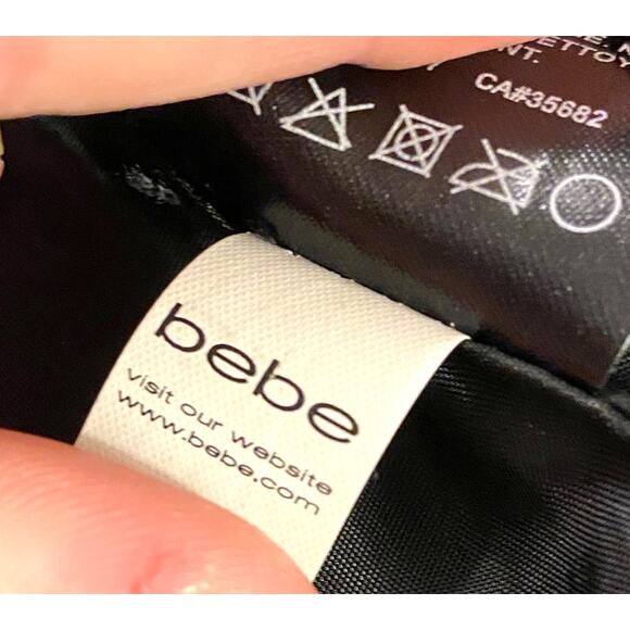 bebe Black Pleather Quilted Zipper Mini Skirt Snap Button Utility Edgy Size M - Picture 5 of 6